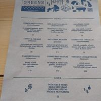 Menu at Eat Your Greens in Leeds