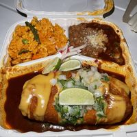 ChimiBirria with No Chivo (seitan) filling  at Luna Verde Vegan Mexican Restaurant in Bradley Beach