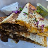 Seitan asada quesadilla at Luna Verde Vegan Mexican Restaurant in Bradley Beach