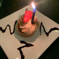 tres leches cupcake at Luna Verde Vegan Mexican Restaurant in Bradley Beach