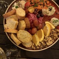 Vegan charcuterie board with vegan lox  at Revolution Winery and Kitchen in Sacramento