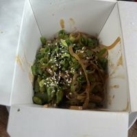 Take out noodles - yum but SPICY!   at Revolution Winery and Kitchen in Sacramento
