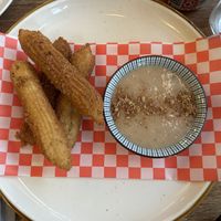 Churros with horchata dip - yum!   at Revolution Winery and Kitchen in Sacramento