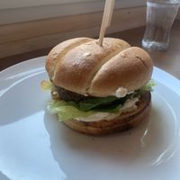 Vegan burger at Bistro Camping in Chvalsiny