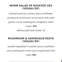 vegan mains  at Nourish in Sequim