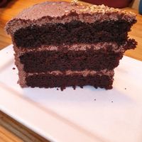 vegan chocolate cake  at Nourish in Sequim