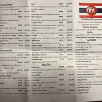 Full menu  at Thailand Restaurant in Columbia