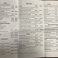 Full menu  at Thailand Restaurant in Columbia