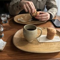 Malda- tea, coffee and Maple muffins  at Malda in Kyoto