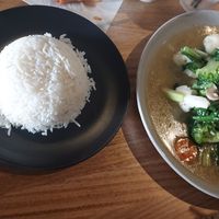 Veg n steam rice at The Origin Tales in Brunswick East