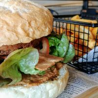 Zinger tower burger at The Origin Tales in Brunswick East