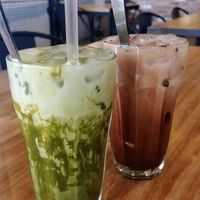 Iced Matcha and Iced Mocha at The Origin Tales in Brunswick East