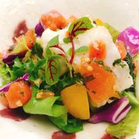 A brilliantly colorful and flavorful salad at Asai Togei in Osaka