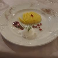Fresh mango and sorbet at Goya in Funchal