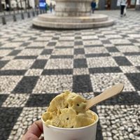 Passionfruit ice cream   at Ottavia Gelateria in Funchal