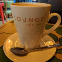 Oat milk latte. 14-04-19 at Lounges - Brezo Lounge in Cheadle