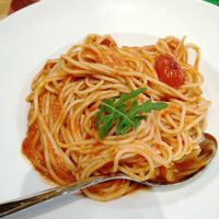 Spaghetti arrabiata at Carl-Zone in Strobl