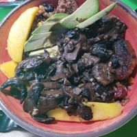 Vegan bowl with sauteed mushrooms at Fish Tales in Ocean City