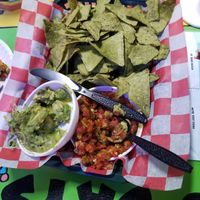 Guac chips with fresh guacamole and salsa at Fish Tales in Ocean City