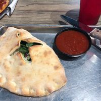 The Vegan as a Calzone. So yummy!!  at Rock'n Dough Pizza in Jackson