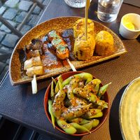 Skewers and edamame at Sticks N Sushi in Copenhagen