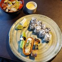 Artichoke maki and nigiri at Sticks N Sushi in Copenhagen