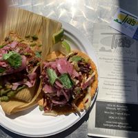Vegan tamale and taco, both delicious  at Tia's Big Sky in Missoula