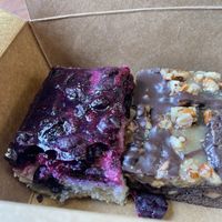 Blueberry compote and turtle bar   at Green Cuisine Vegetarian Restaurant in Victoria