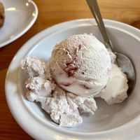 Raspberry Swirl Gelato  at Green Cuisine Vegetarian Restaurant in Victoria