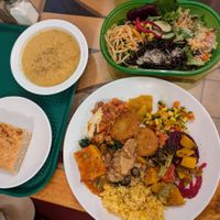 Soup, takeaway salad, buffet meal and focaccia! at Green Cuisine Vegetarian Restaurant in Victoria