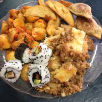 potatoes 4 ways at Green Cuisine Vegetarian Restaurant in Victoria