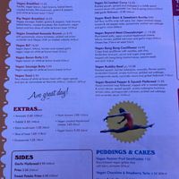 Close up vegan menu  at Lounges - Concho Lounge in Newquay