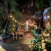 Great place to sit outside   at Bean Me Up in Goa