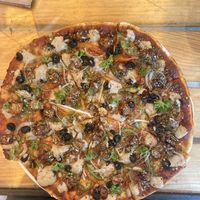 Tempeh pizza, incredible!  at Bean Me Up in Goa