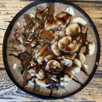 Snickers smoothie bowl, too good!  at Bean Me Up in Goa