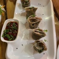 Cheesy spinach wontons   at Bean Me Up in Goa