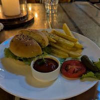 Soy burger at Bean Me Up in Goa