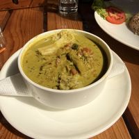 Coriander curry  at Bean Me Up in Goa