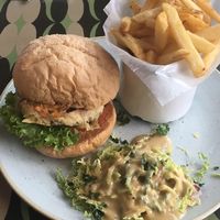 ‘Beyond meat’ burger at Racconto Lounge  in Bury