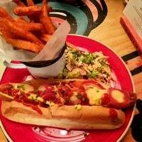 Vegan Hot Dog at Racconto Lounge  in Bury