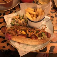 Vegan mountain hot dog  at Racconto Lounge  in Bury