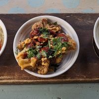 Hummus, Bang Bang Cauliflower, Edamame Guacamole at Tarko Lounge in Barnstaple