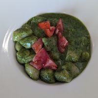 Gnocchi with pesto at Veggie Restaurant in Suva