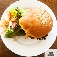 Tempeh Burger at Veggie Restaurant in Suva