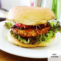 Tempeh Burger at Veggie Restaurant in Suva