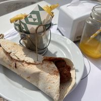 wrap with soyballs  at Café Central in Sao Miguel