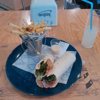 Vegetarian wrap at Café Central in Sao Miguel