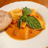 Sweet Potato Rosé Ravioli (so dang delicious) at Eve Olive in Nanaimo