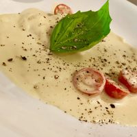 Creamy delicious sweet potato ravioli. Tapa size heaven.  at Eve Olive in Nanaimo