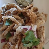 Oyster Mushroom Kalamari  at Eve Olive in Nanaimo